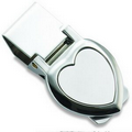 Silver 2-Tone Heart Shape Money Clip